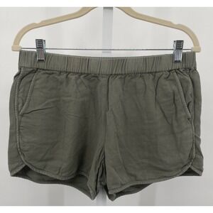 Madewell Olive‎ 3" Elastic Waist Cotton Pull-On Shorts w/ pockets size Small